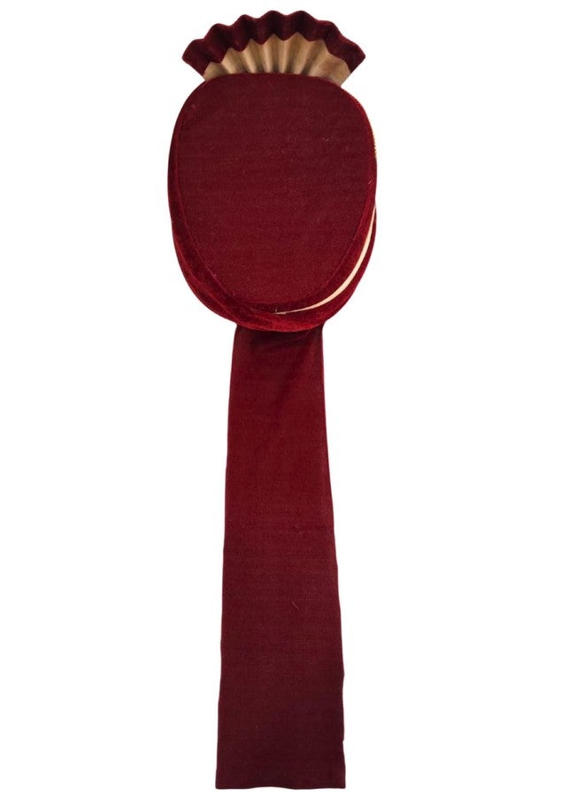 BookMyCostume Maroon Indian Dulha Pagdi Safa with Brooch Indian Wedding Groom Turban for Adults - Image 4